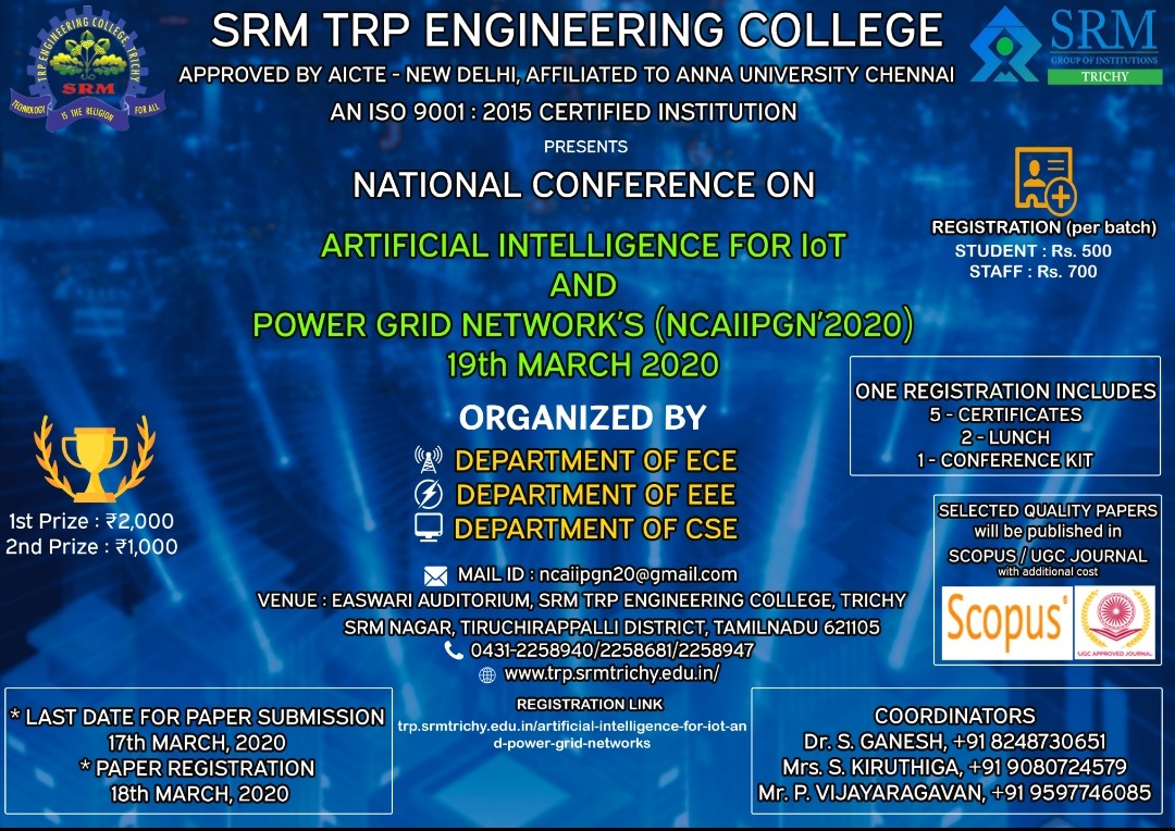 Artificial Intelligence for IoT and Power Grid Networks NCAIIPGN 2020